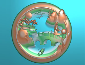 玉石雕刻機(jī)浮雕山水圖紙